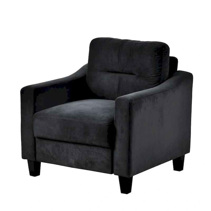 Black Modern 32.2 Upholstered Accent Chair with Sturdy Hardwood Frame and Soft Cushion