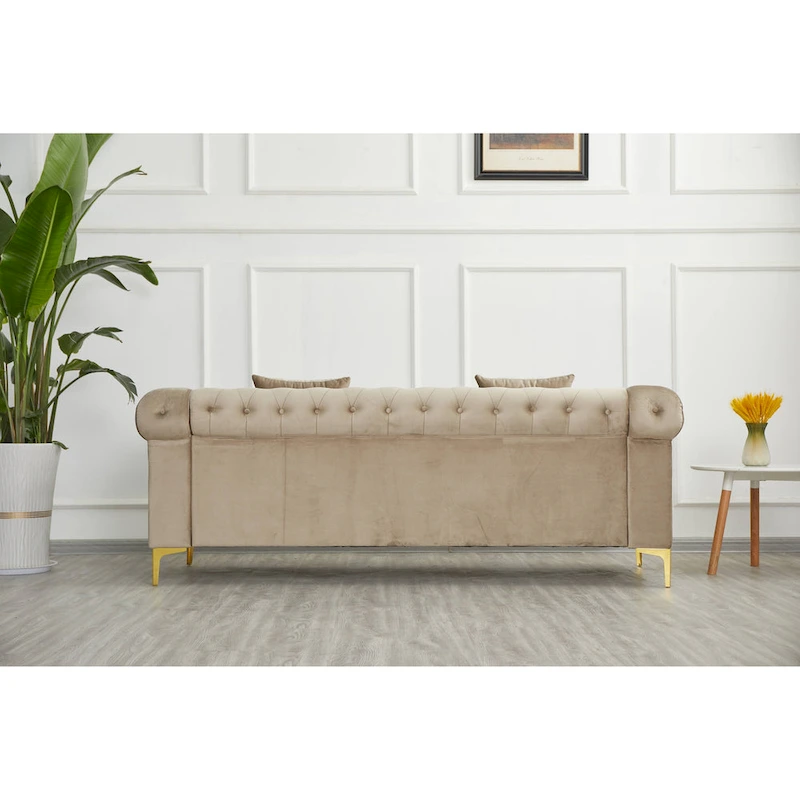 35 D x 85 W x 30.3 H Velvet Chesterfield Button-tufted Sofa