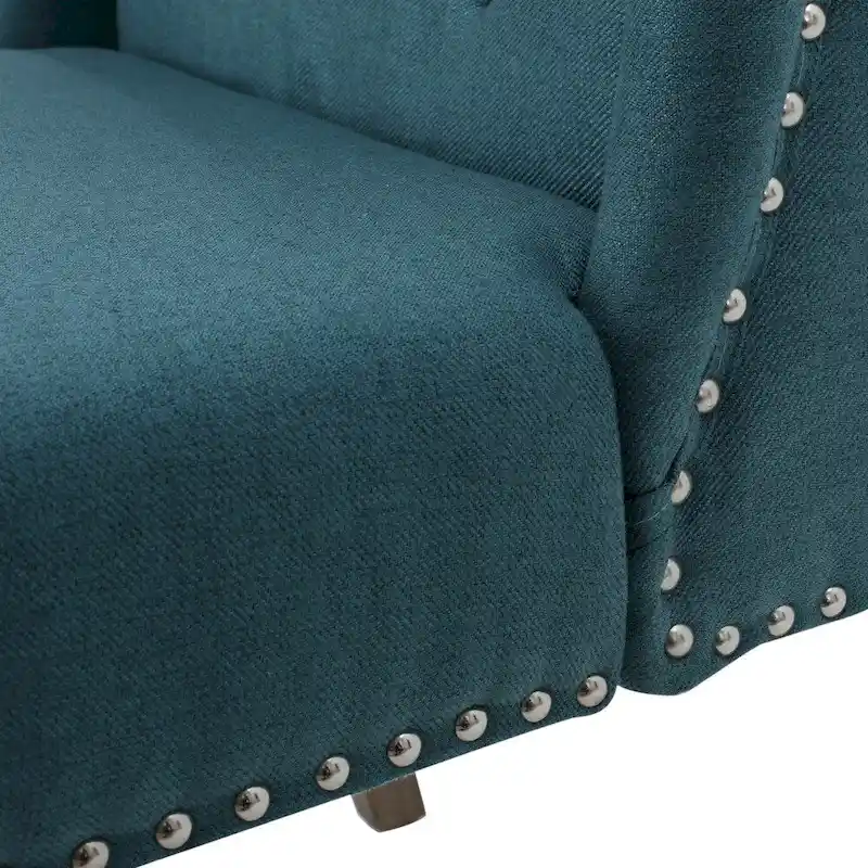 Niclas Wing Back Studded Fabric Accent Chair by Christopher Knight Home