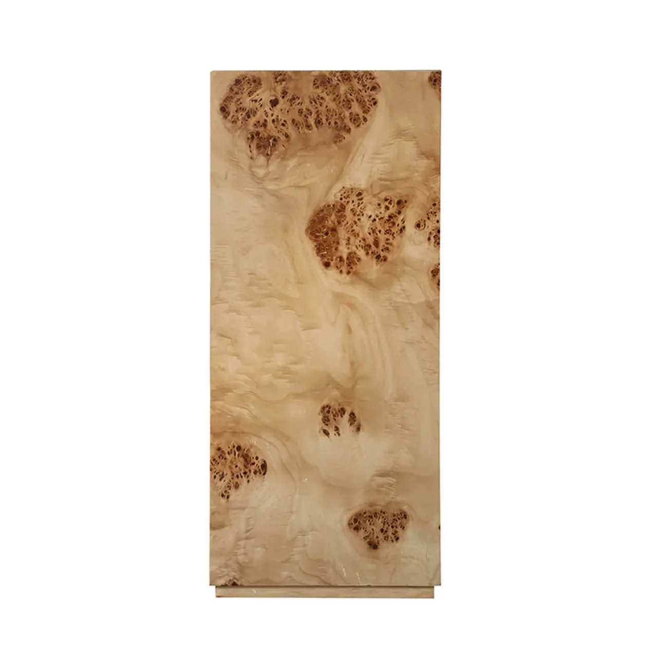 Light Wood Cylinder Sofa Side Table with Block Base