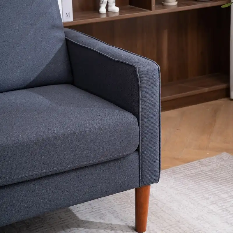 Three Seats Without Chaise Concubine Solid Wood Frame Sofa