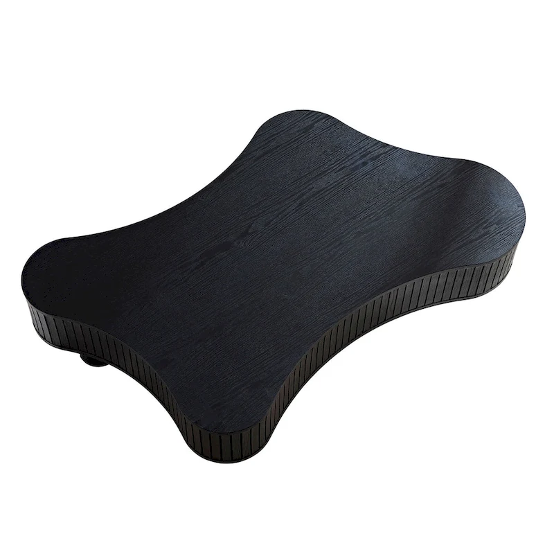 42.52 Inch Modern Wooden Handcraft Drum Coffee Table