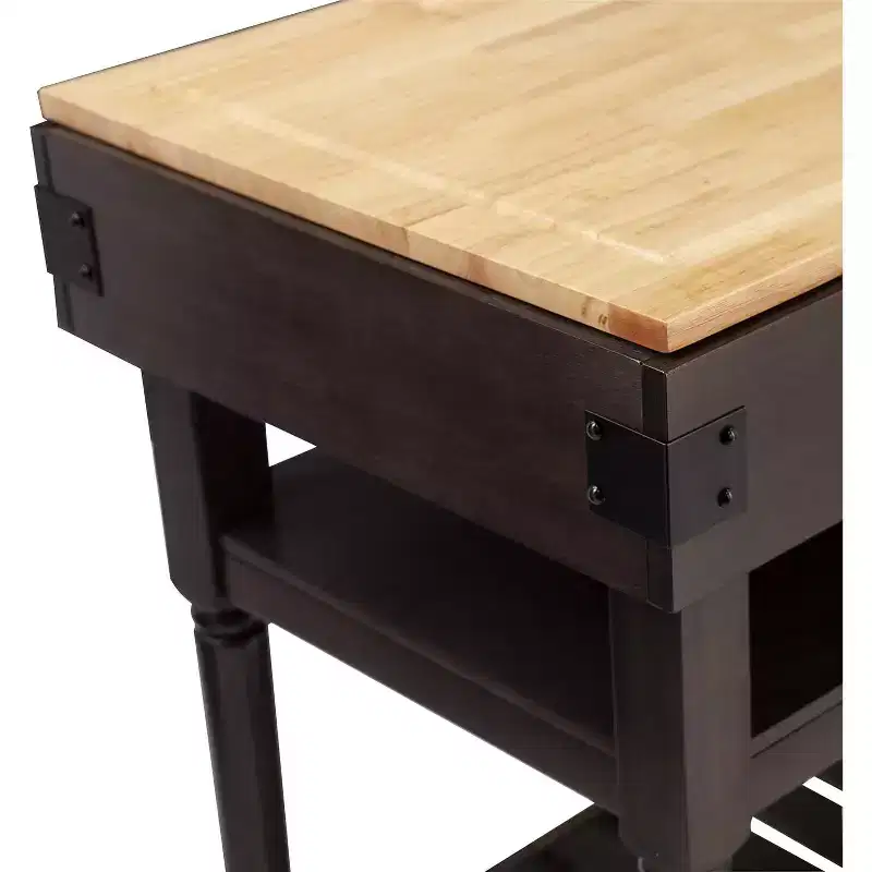 HomeStock Furniture Waysmere Kitchen Island, Smoked ash, Natural