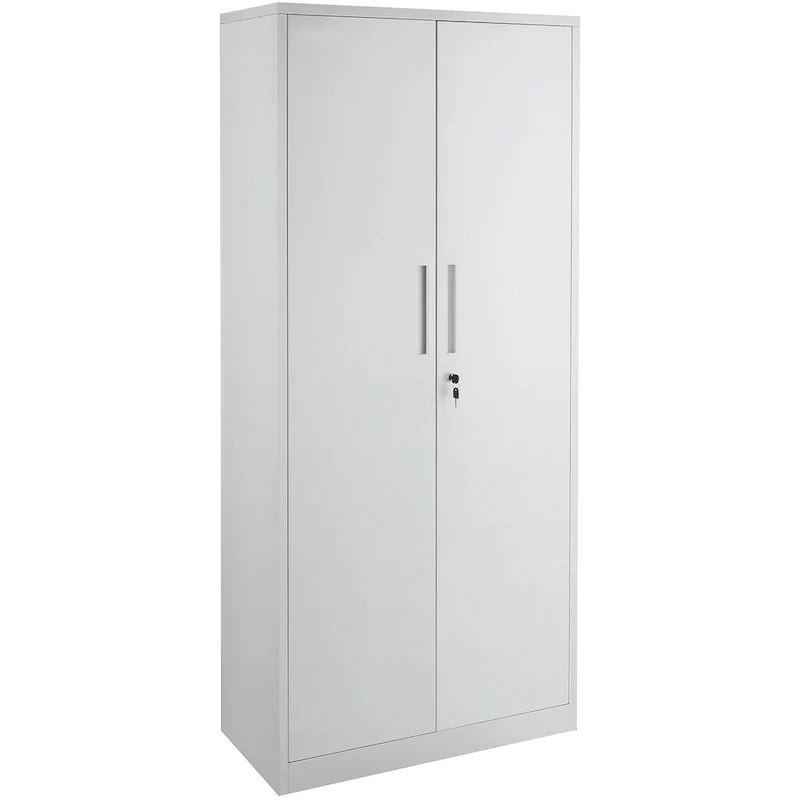 75 Inch Locking Metal Storage Cabinet with 4 Adjustable Shelves and 2 Magnetic Doors