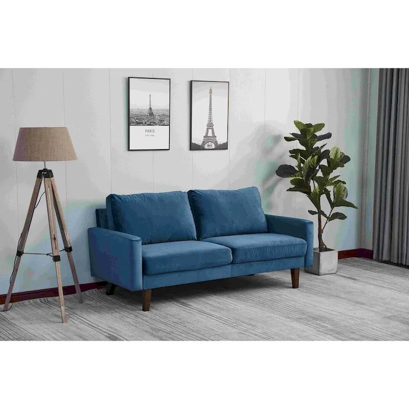 Velvet Square Arm Sofa