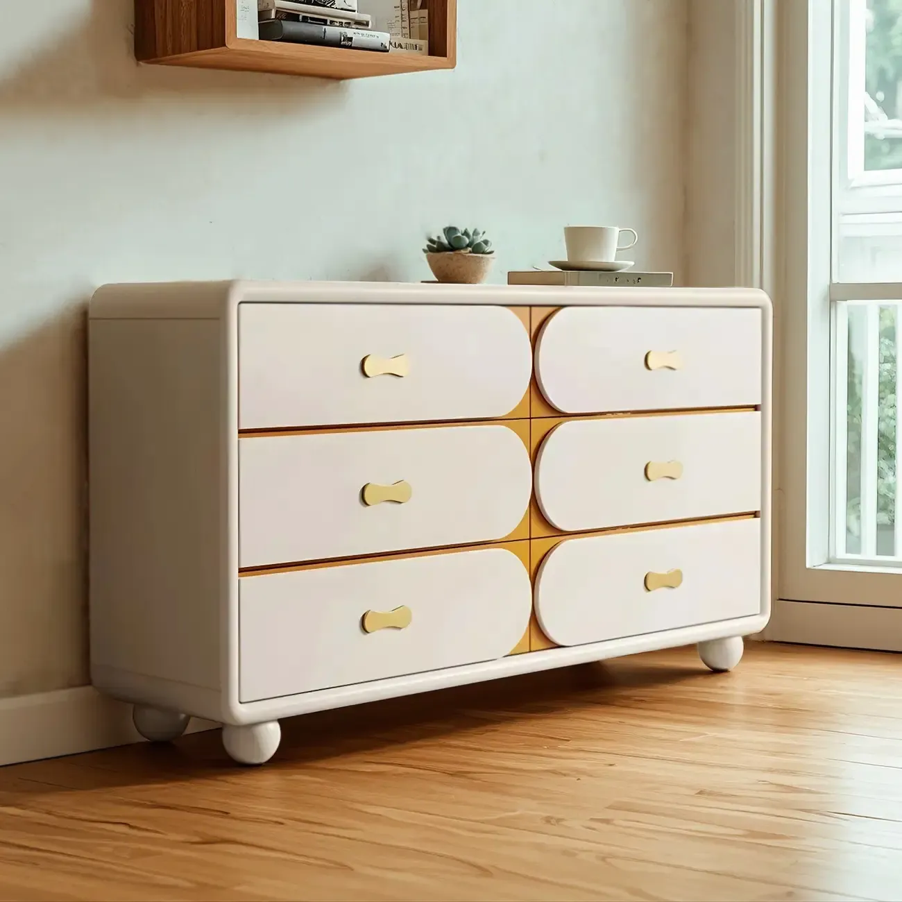 Classic Wooden Off-White Chests with Storage & Drawers