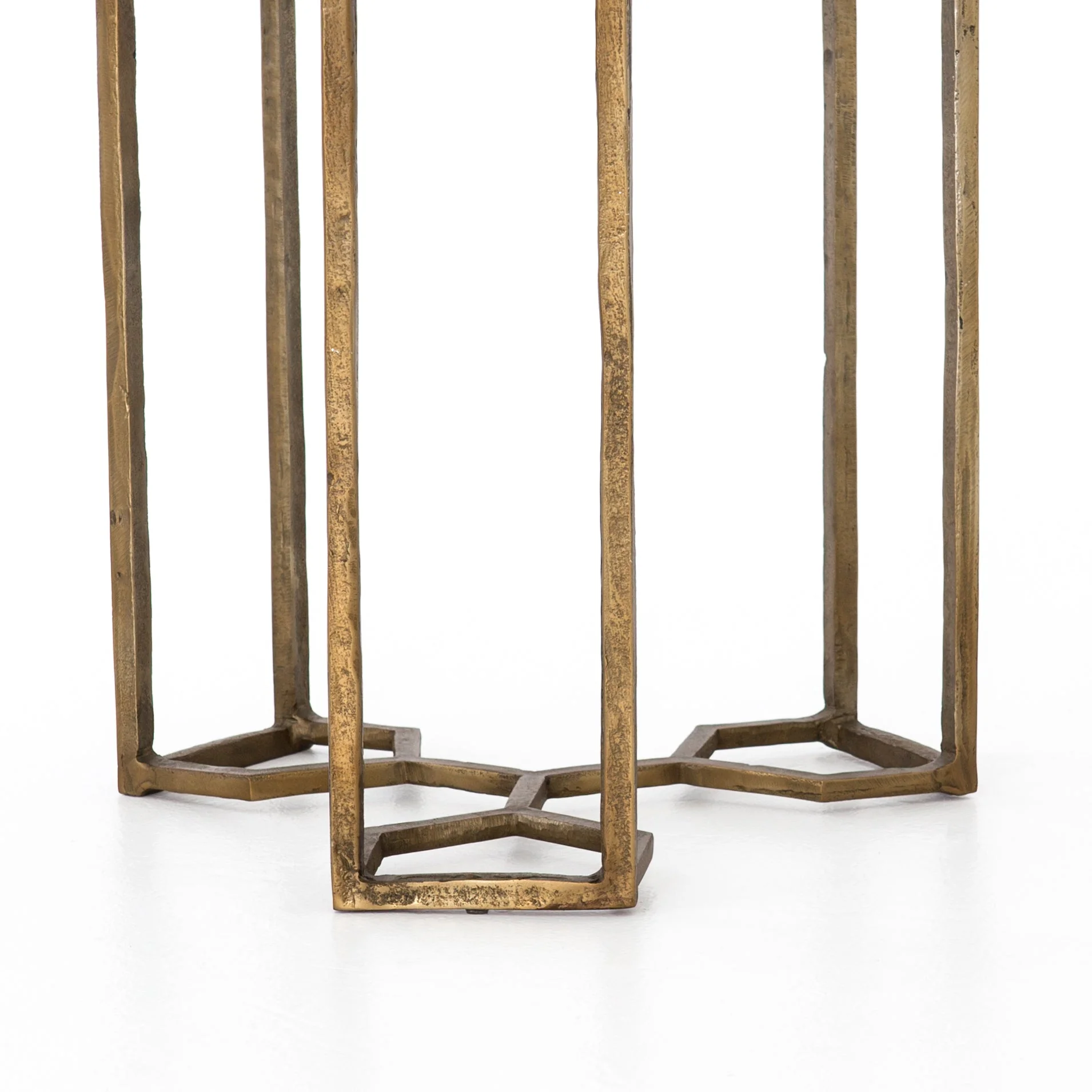 NAOMI MARBLE END TABLE-RAW BRASS