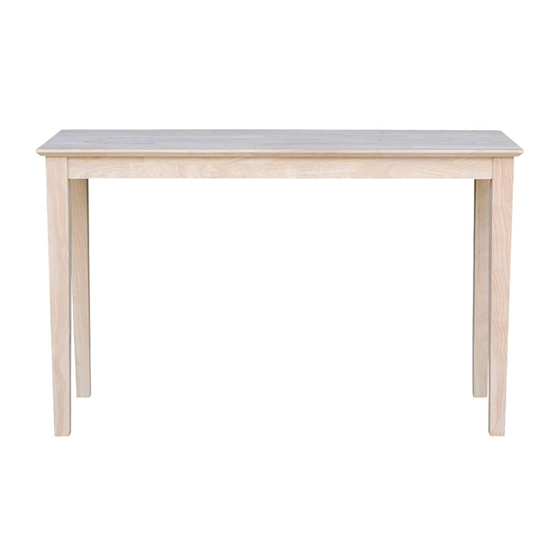 Unfinished Solid Parawood Shaker Console Table