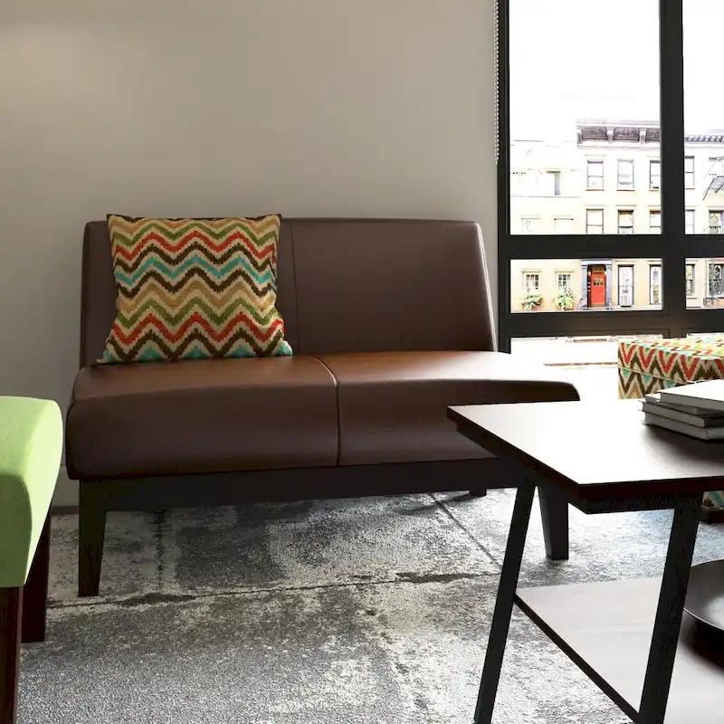 Darcy Brown Bonded Leather Loveseat