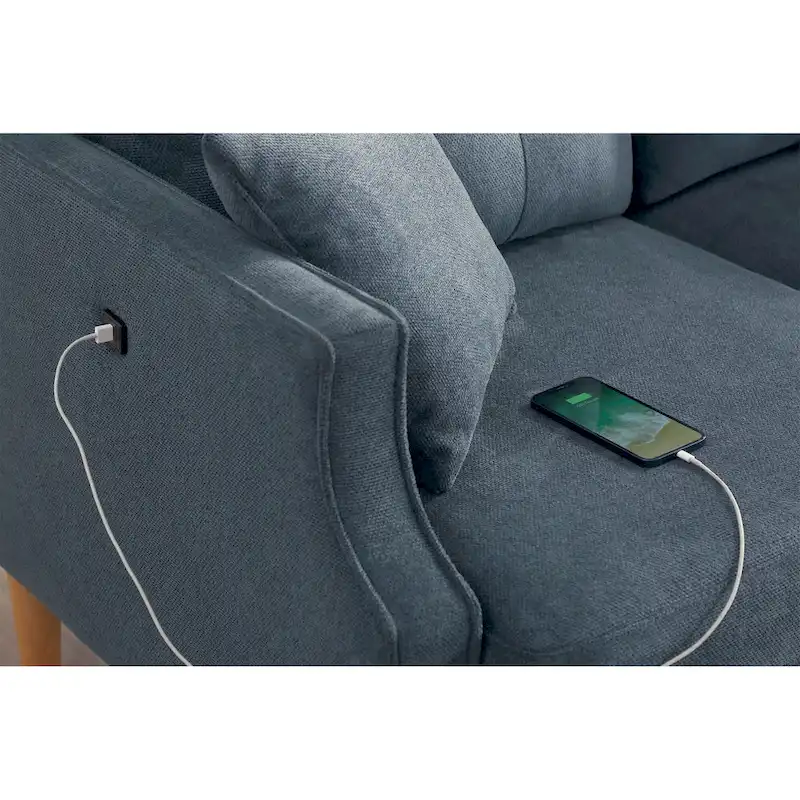 Loveseat With Waterproof Fabric,USB Charge
