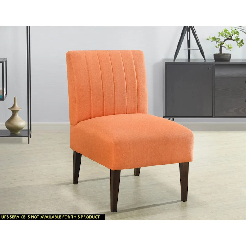 Stylish Comfortable Accent Chair 1pc Orange Fabric Upholstered Plush Seating Living Room Furniture Armless Chair