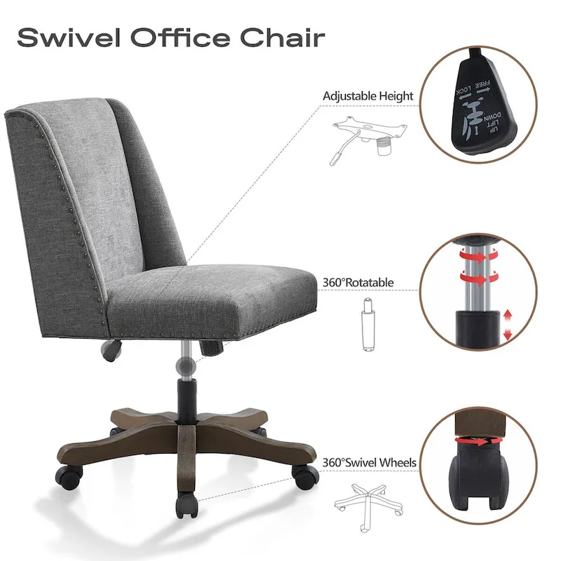 Huimo Home Office Desk Chair with Wheels, 360 Swivel