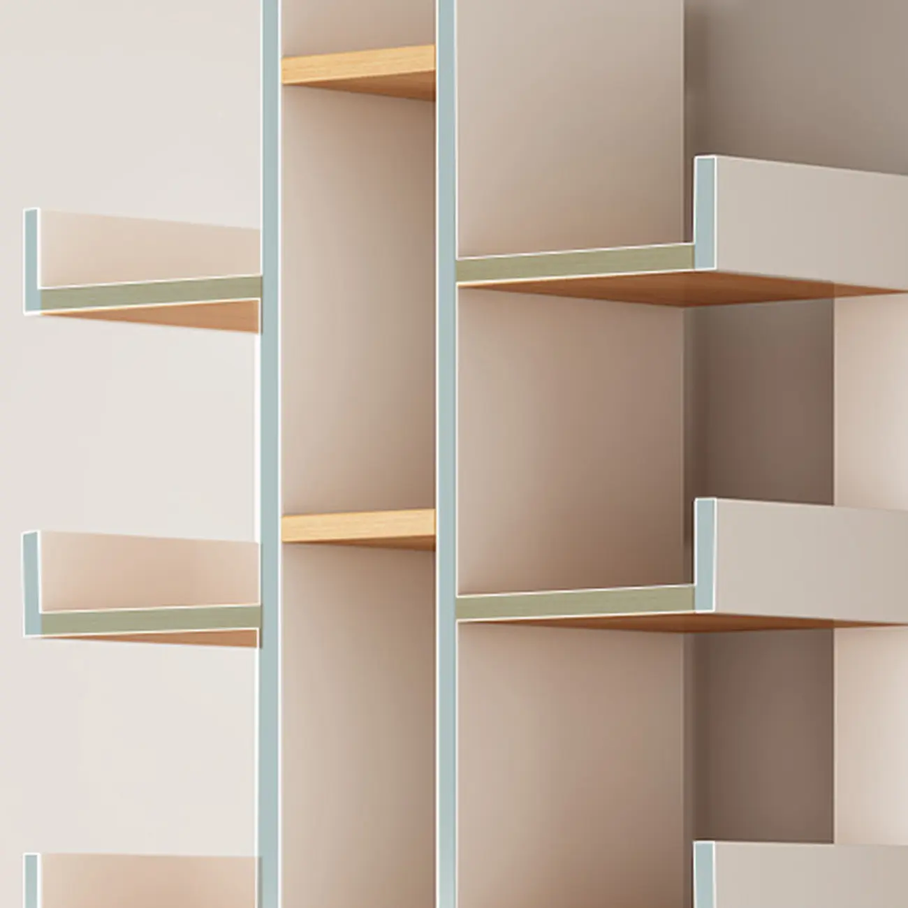 Modern Open Back 9 Shelves White Wooden Bookshelf