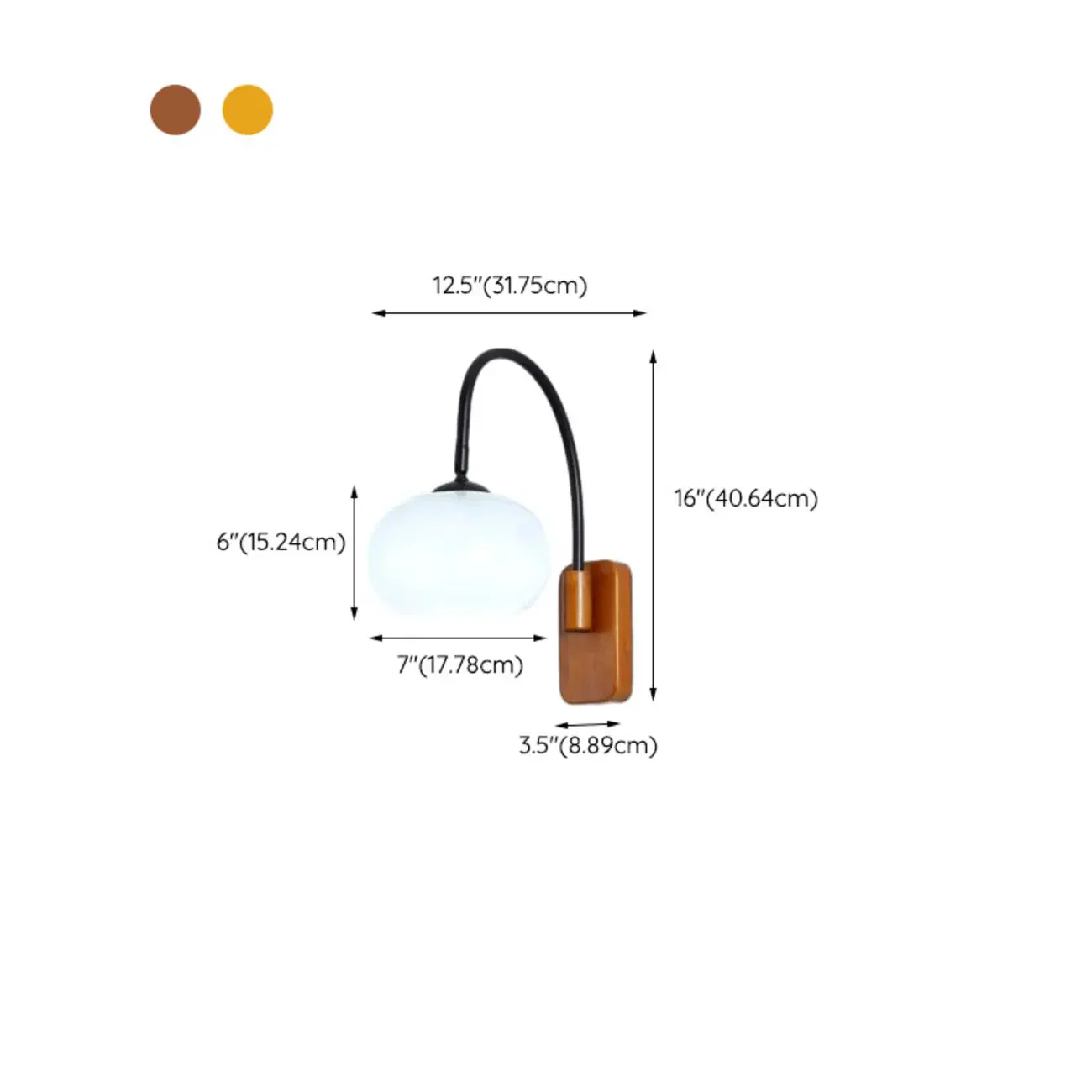 Modern Smoke Grey Wall Sconce with Glass Shade & LED