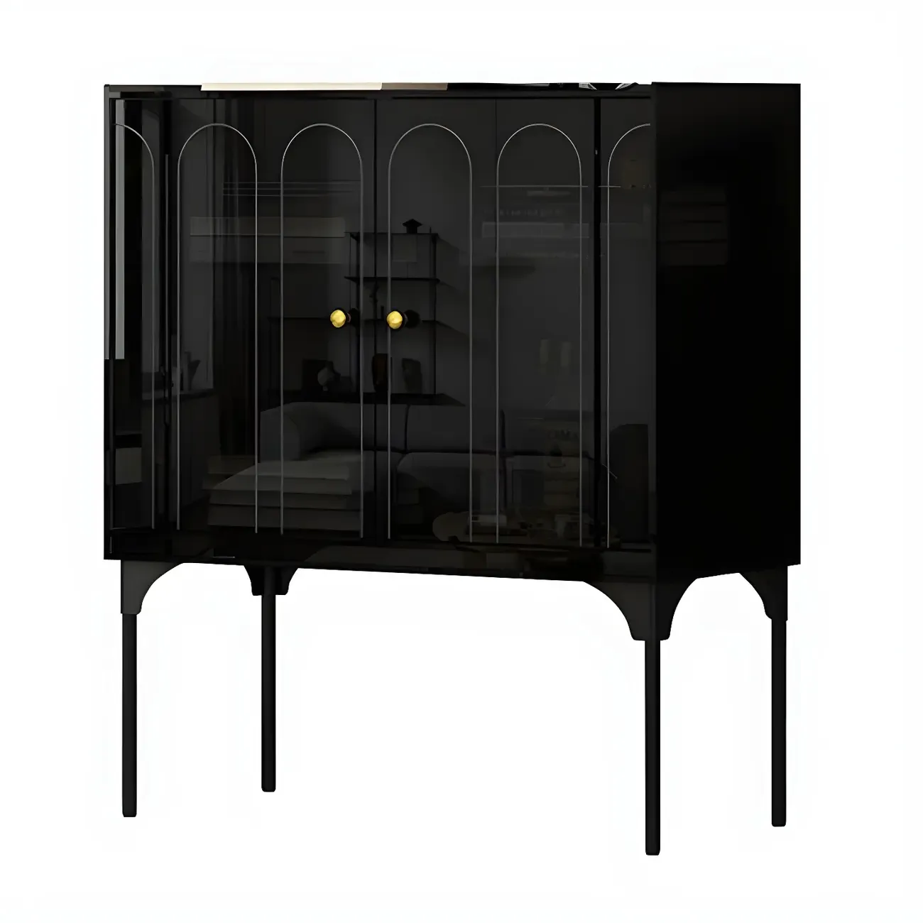 Modern Plastic/Acrylic Sideboard Cabinets with Shelves in Red