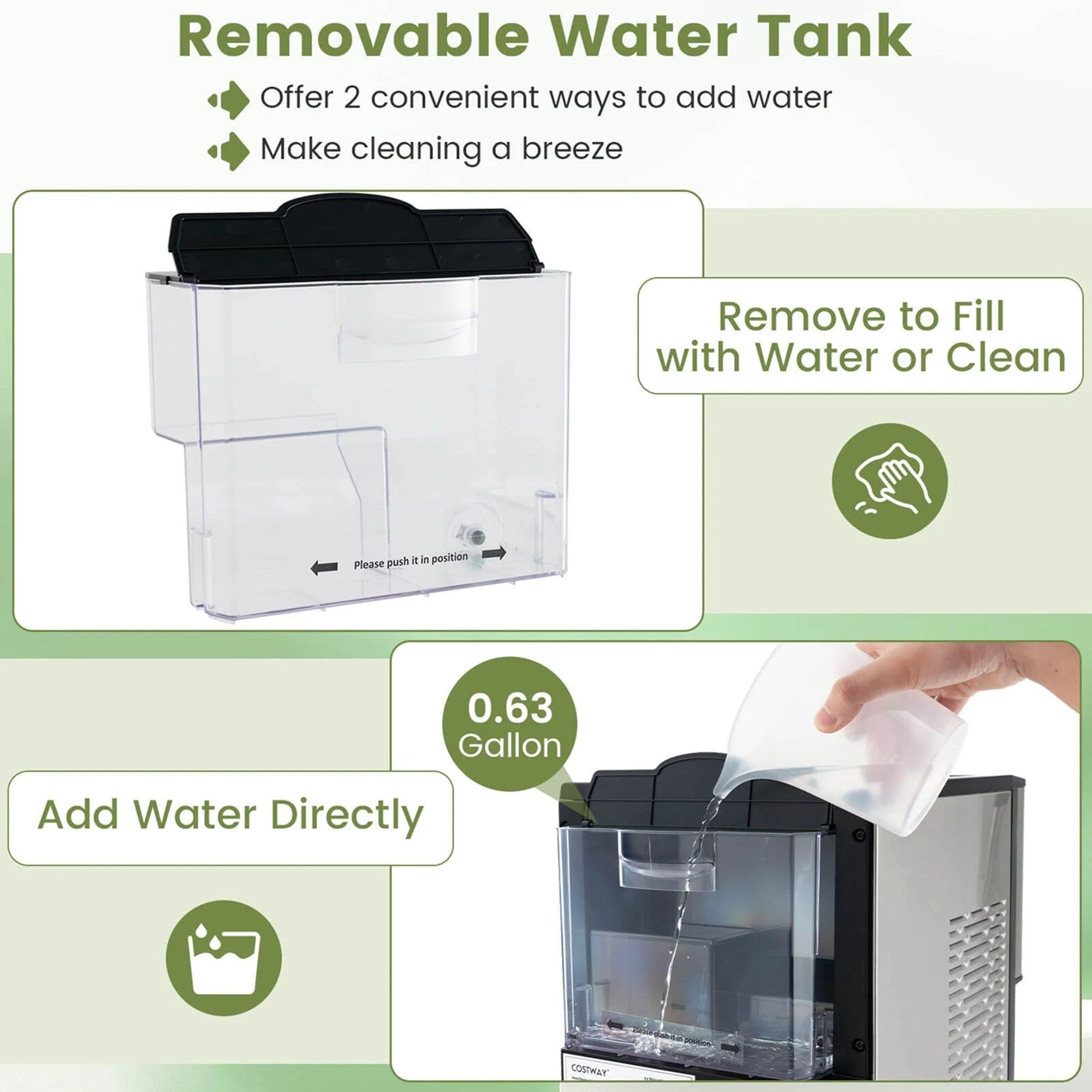 Costway 56 lbs/24 H Pepple Chewable Countertop Ice Maker with - See Details