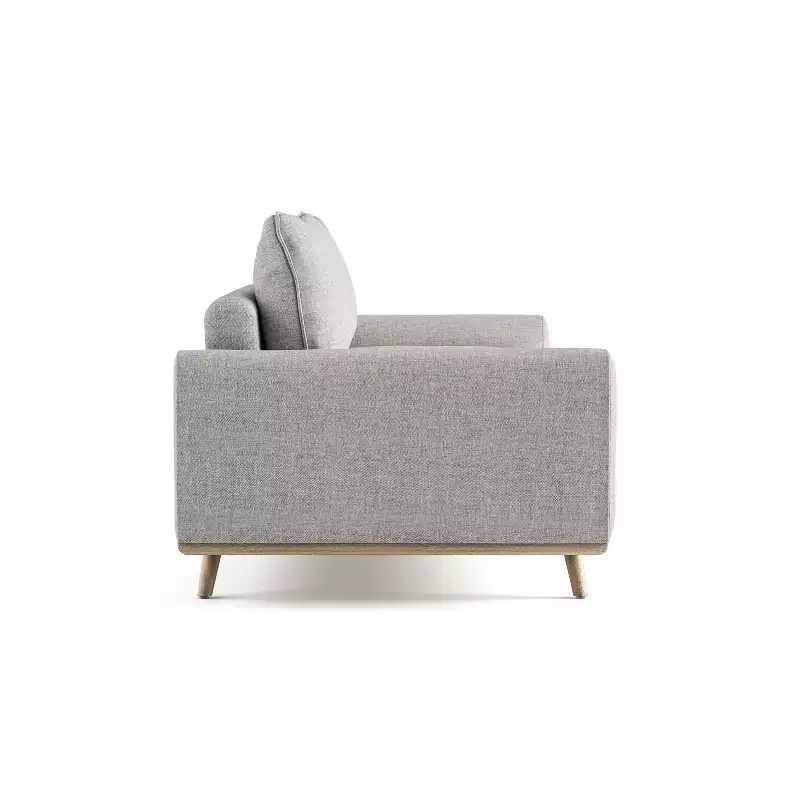 HOMES: Inside + Out Gubera 82" Mid-Century Sofa Cotton Linen Blend Upholstery with Feather Blend Cushions