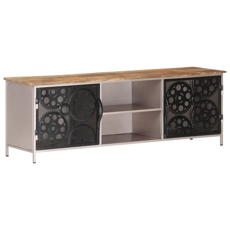 vidaXL TV Stand 47.2x11.8x15.7 Rough Mango Wood