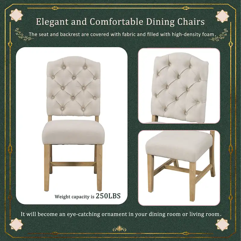 Functional Dining Table Set with Extendable Table and 4 Upholstered Chairs