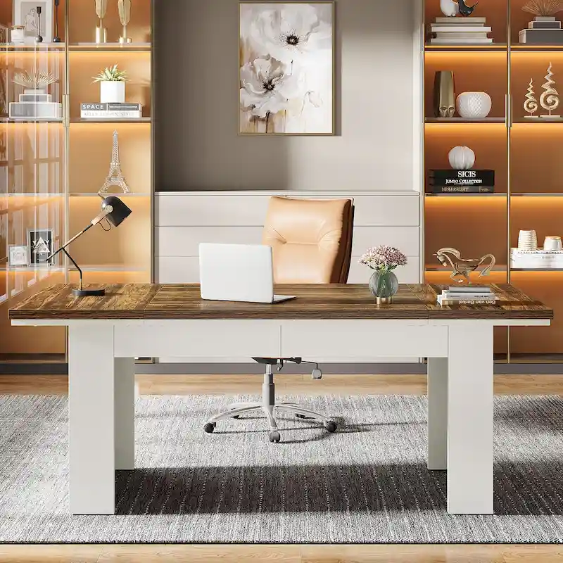 63 Large Computer Desk,Modern Executive Desk Home Office Desk Study Writing Desk