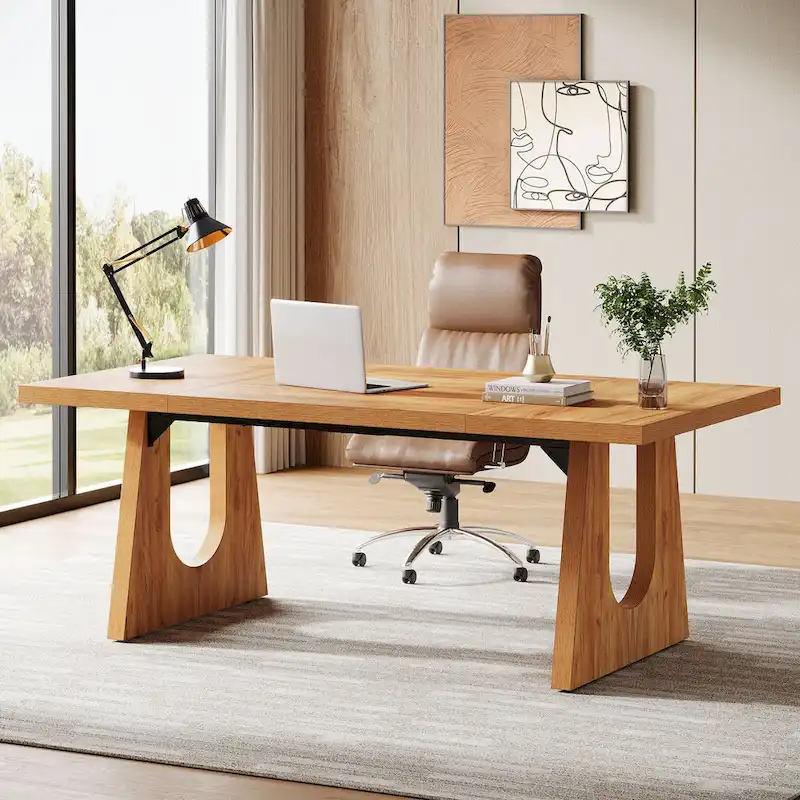 70.9 Inches Executive Desk Rectangular Computer Office Desk with Large Desktop