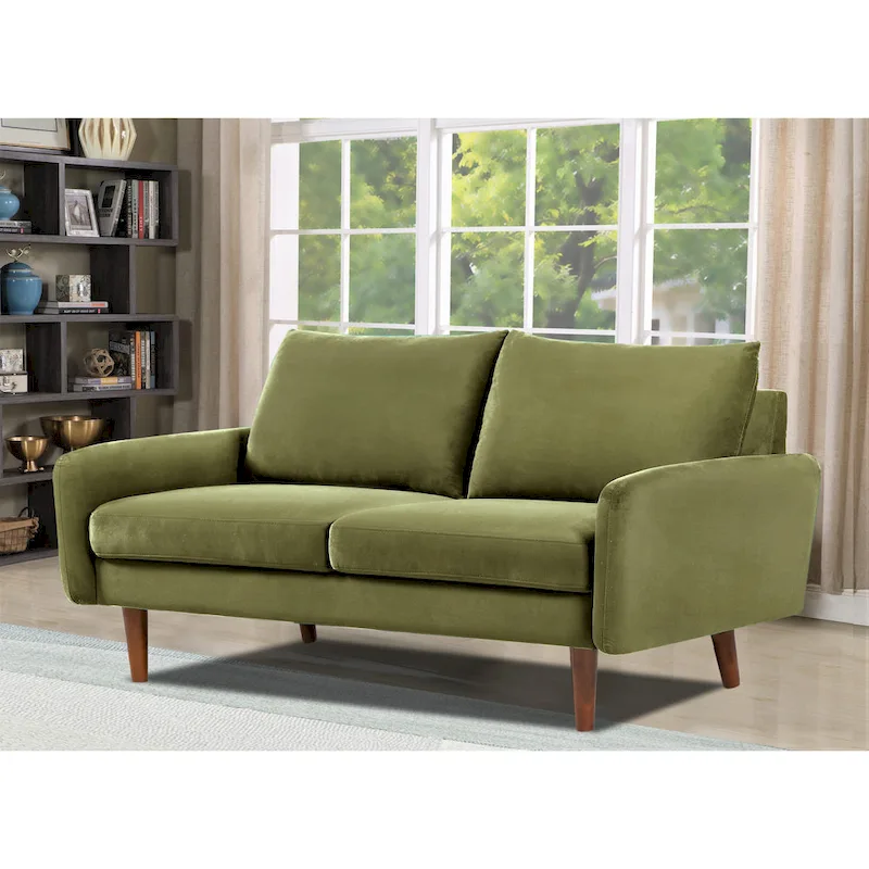 US Pride Furnitirue 58W Tapered Legs Kent Velvet Loveseat