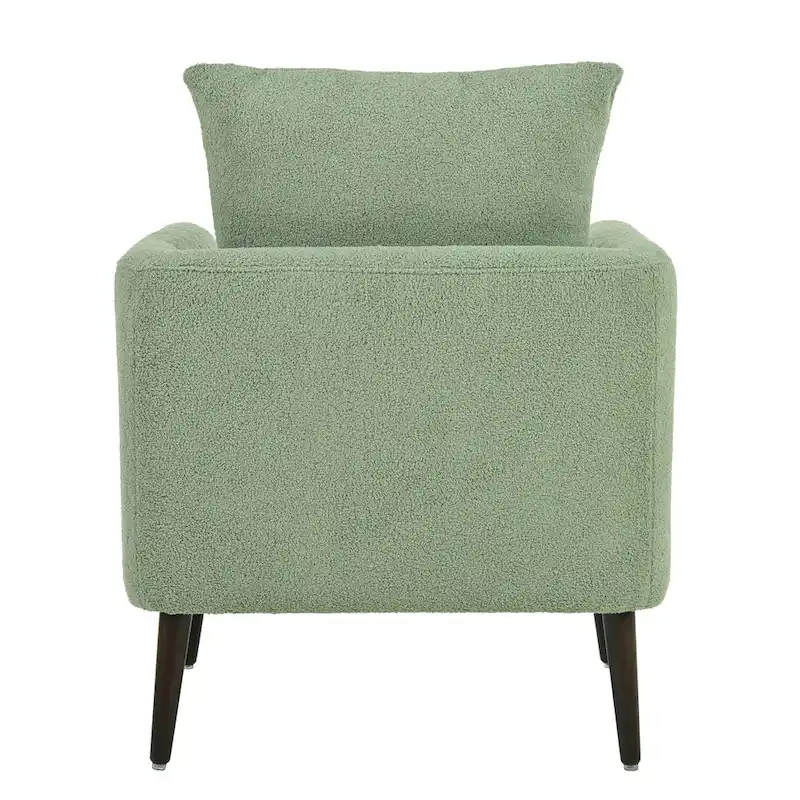 Modern 26.77  Upholstered Arm Chair with Solid Wood Legs and Waist Pillow