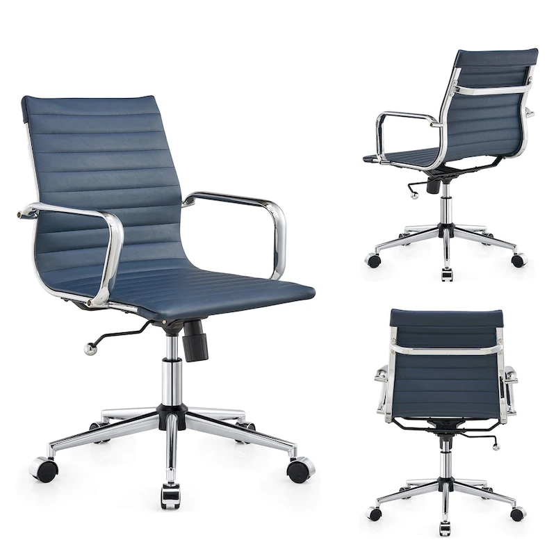 LUXMOD Ribbed Home Office Computer Chair Desk Chair