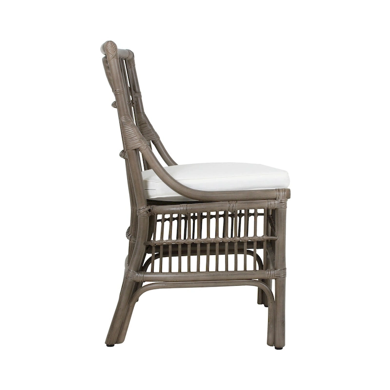 Rattan Slat Back Cushioned Dining Chairs, Set of Two by East at Main