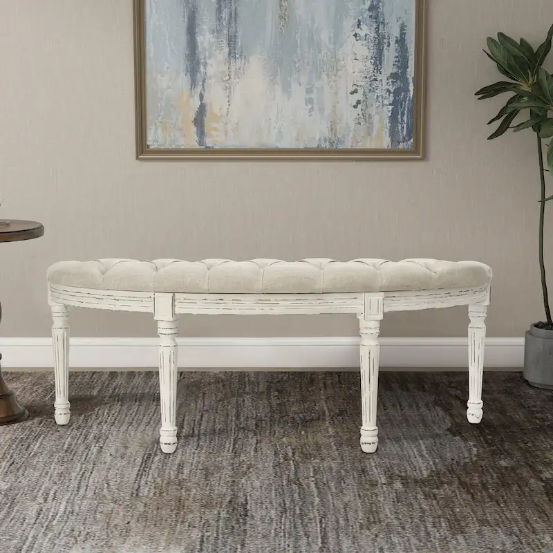 Linen Upholstered Bench