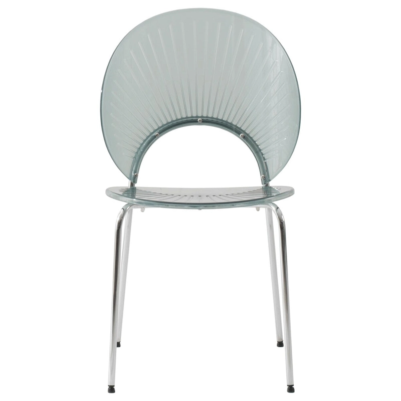 LeisureMod Opulent Plastic Dining Side Chair in Chrome Base