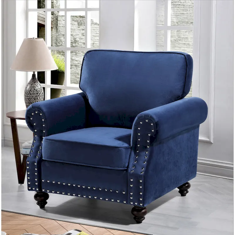Suffield Velvet Nailhead Armchair