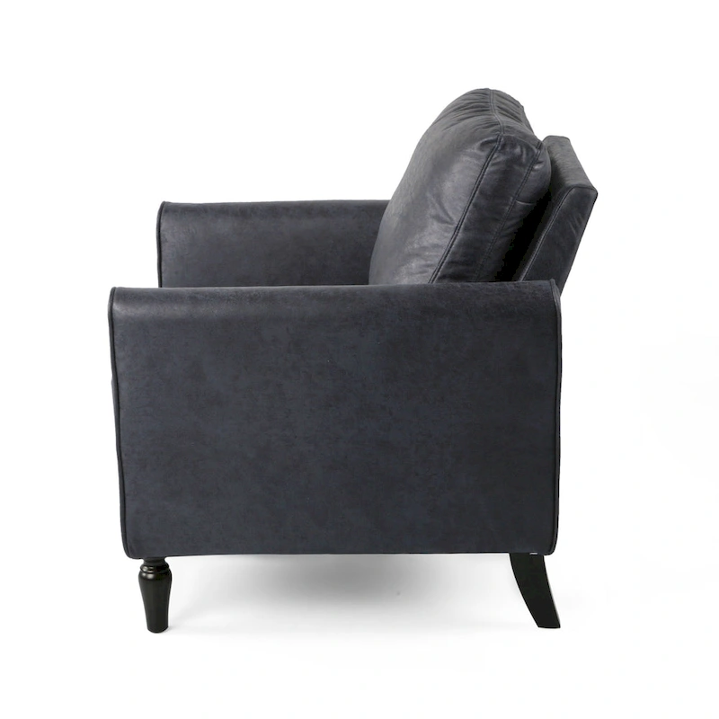 Modern 31 Microfiber Club Chair with Tapered Legs and Thick Seat Cushions