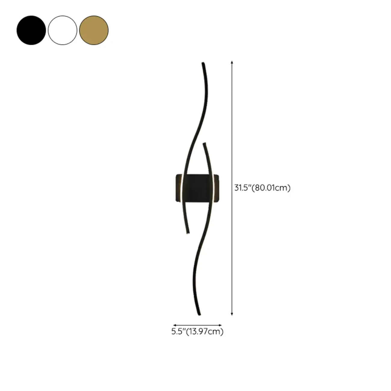 Modern Metal Dual Wave Linear LED Wall Sconce Dimmable