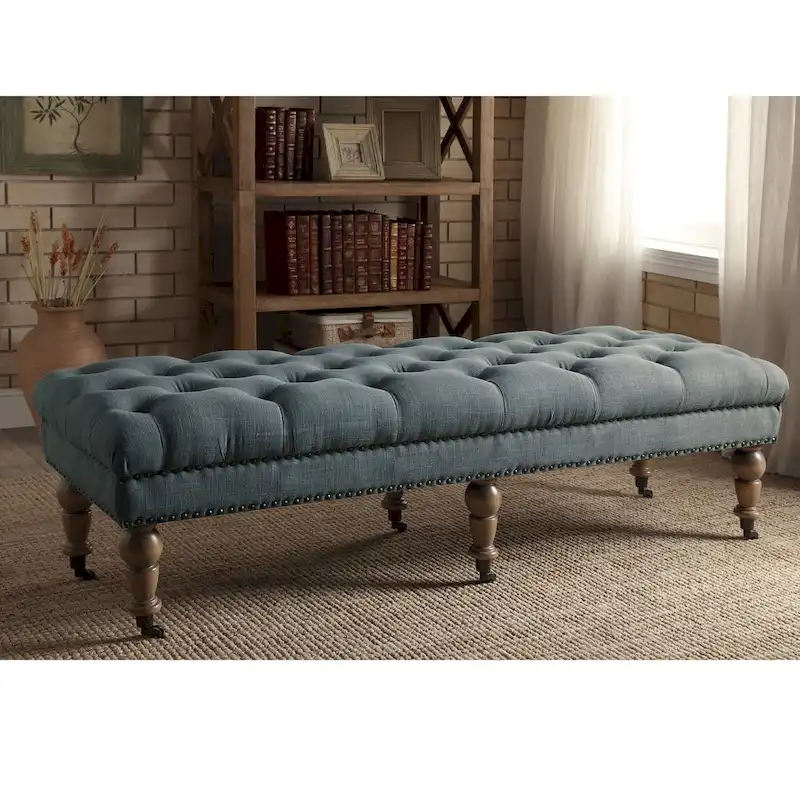 Copper Grove Pereiaslav 62-inch Tufted Light Blue Bench