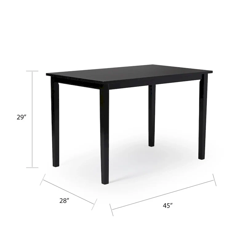 Black and Silver 5-Piece Dining Table and Chairs Set