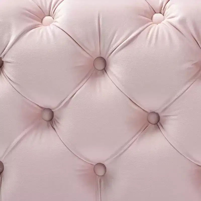 Baxton Studio Avara Velvet Finished Button Tufted Ottoman Pink