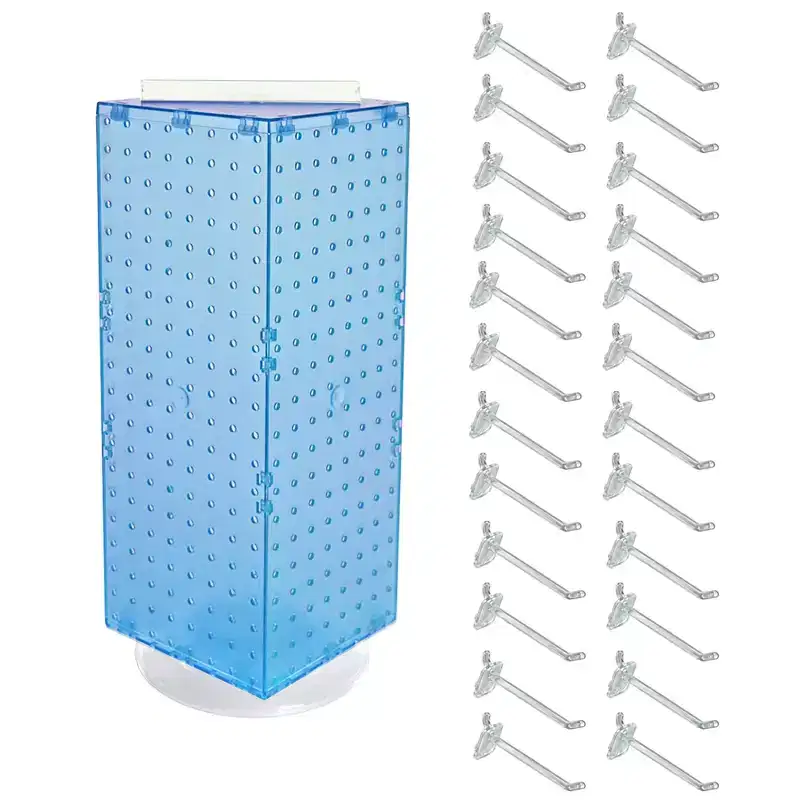 Azar Displays Four-Sided Revolving Pegboard Counter Display with Hooks
