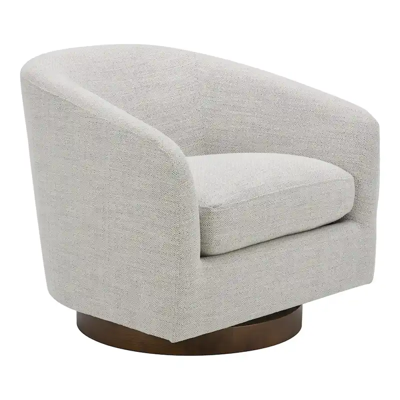 Aurelle Home Modern Upholsted Swivel Barrel Chair