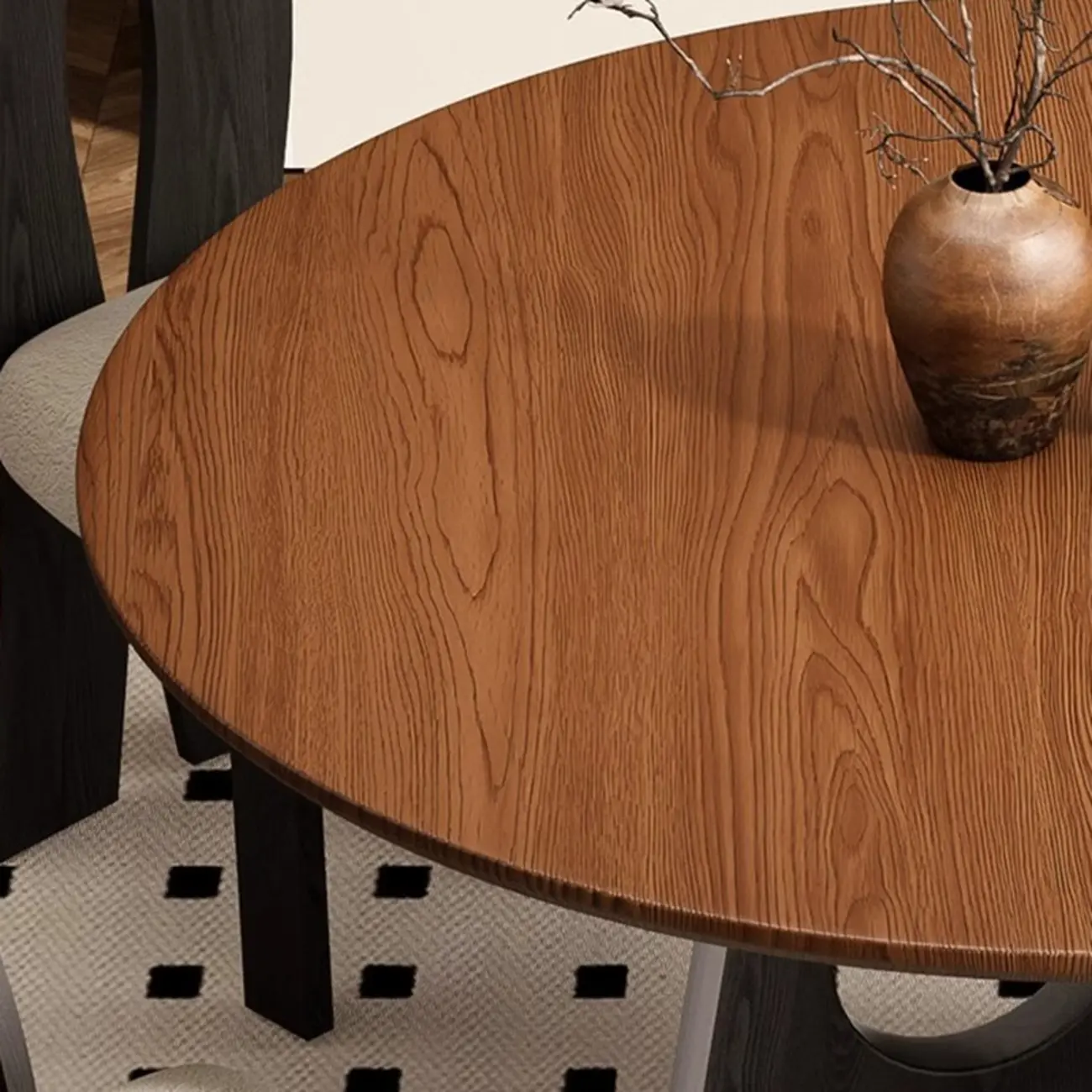Modern Round Wood Pedestal Dining Table