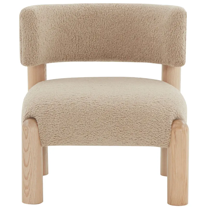 SAFAVIEH Couture Dineke Faux Shearling Accent Chair - 26 In. W x 26 In. D x 28 In. H - 26Wx26Dx28H