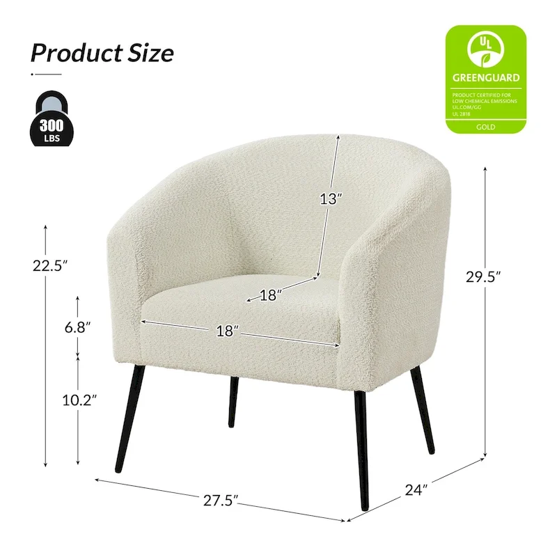 Hal Modern Boucle Armchair with Metal Legs by HULALA HOME