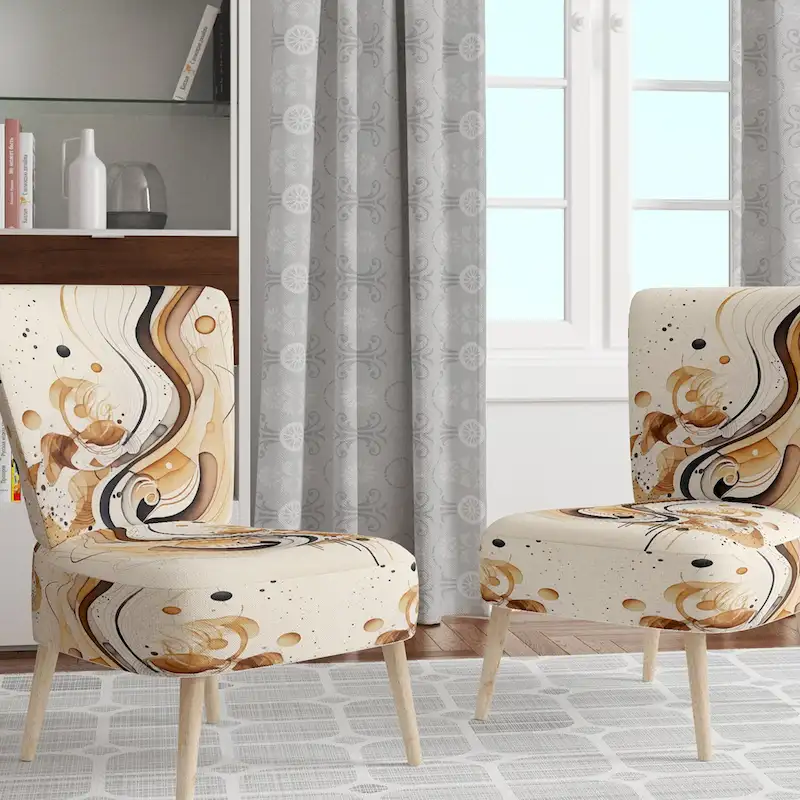 Brown And Black  Upholstered Modern & Contemporary Accent Chair and Modern & Contemporary Arm Chair