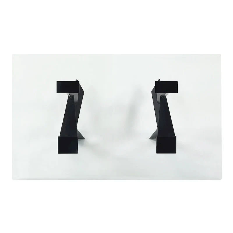 Modern Black 58-inch Glass Top Dining Table