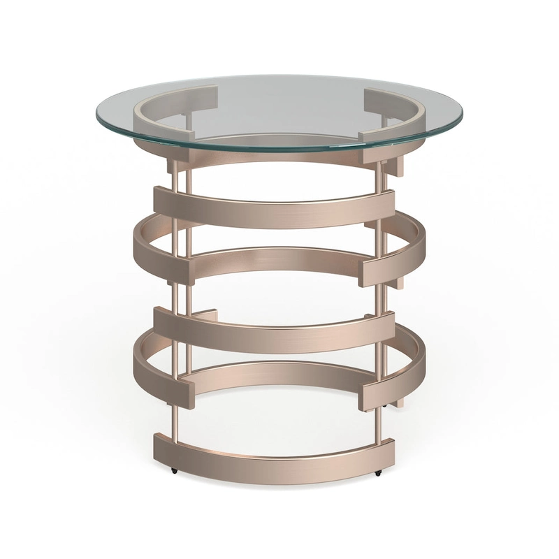 SEI Furniture Grant Champagne Metal Side Table