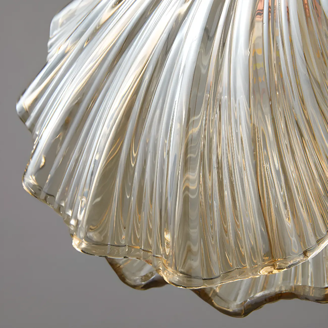 Modern Gold Clear Glass Shell Pendant Light