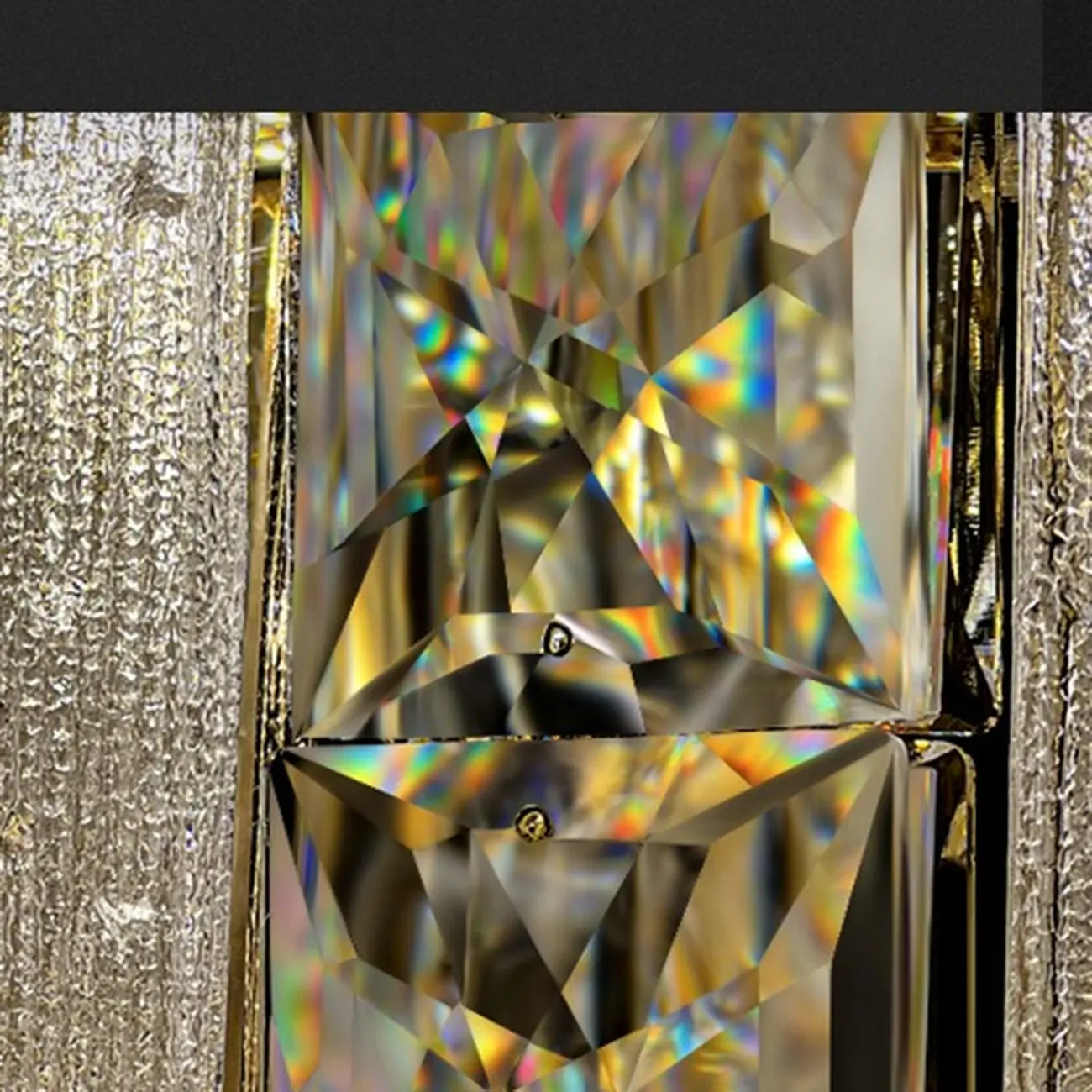 Gold Circular Crystal Linear Modern Chandelier Light