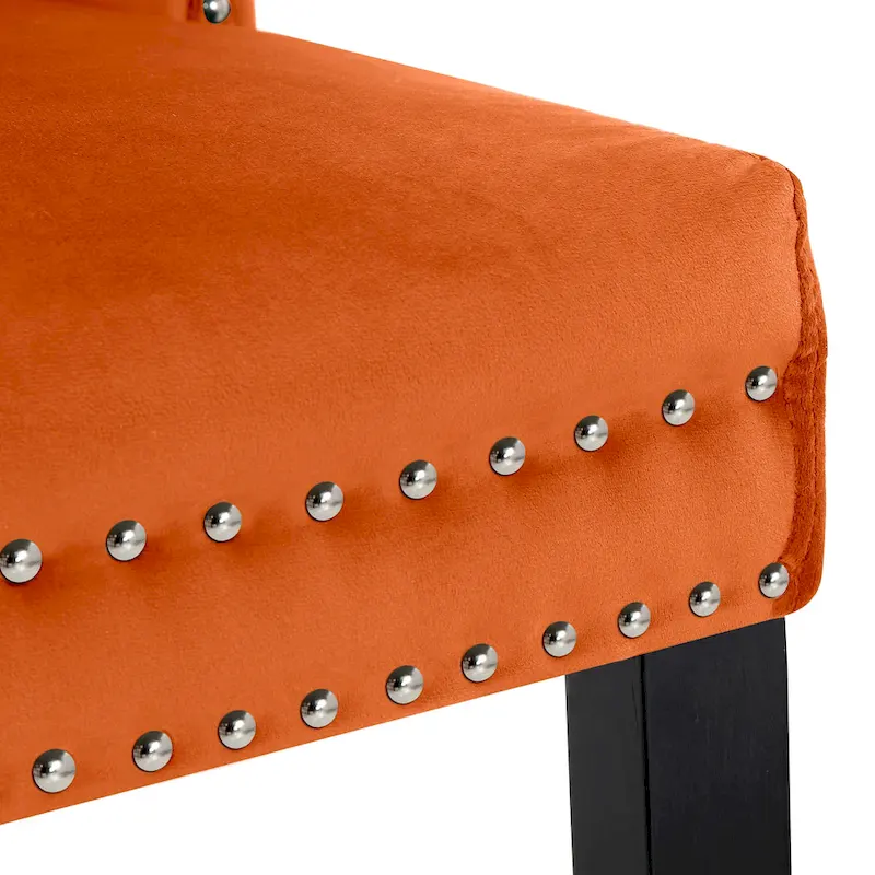 Grandview Tufted Upholstered Dining Chair (Set of 2) with Nailhead Trim and Ring Pull