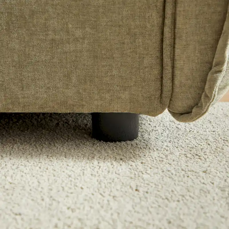 2-Pieces Linen Fabric 4-Seat Modular Sofa Set with 3+1 Seater Combo and Wooden Frame & 3 Pillows