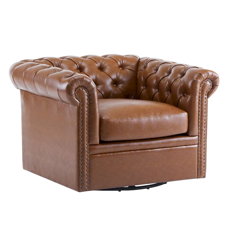 Wiers Chesterfield Swivel Tufted Club Chair by Christopher Knight Home